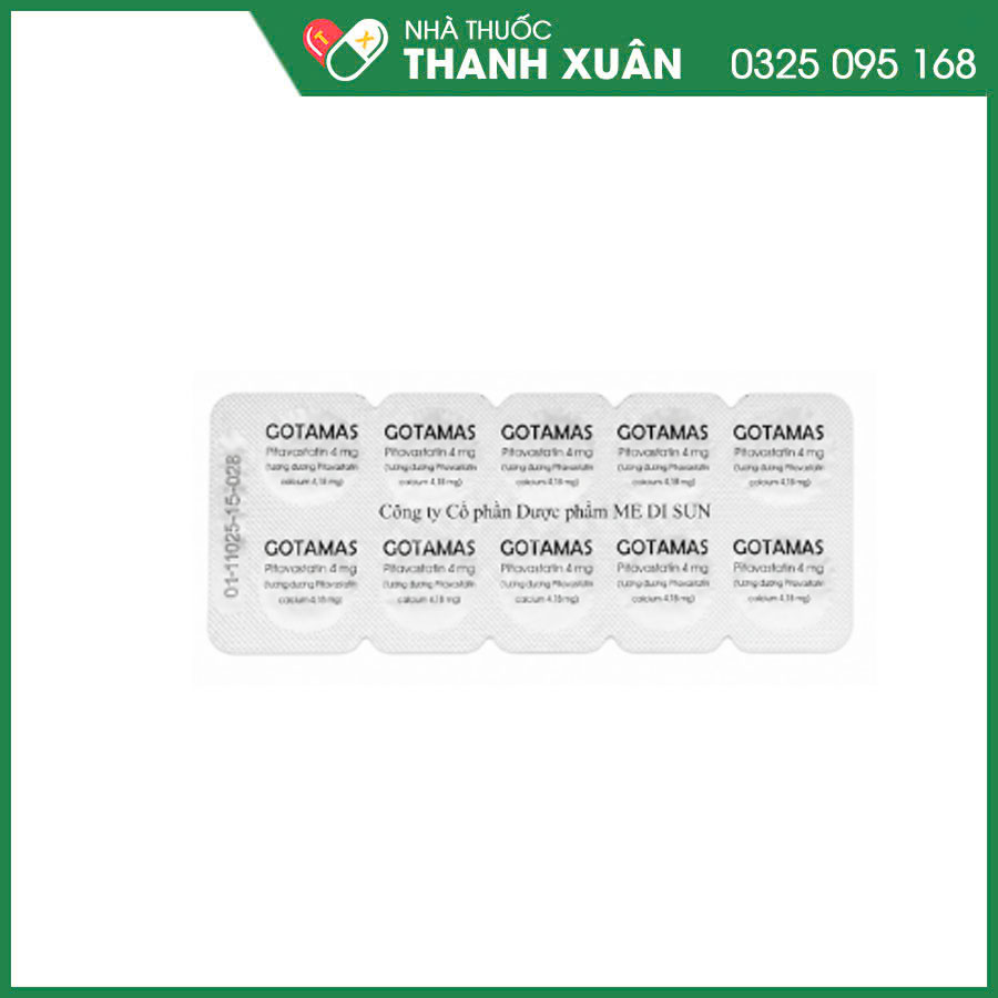 Gotamas 4mg thuốc kiểm soát lipid máu, giúp phòng ngừa các bệnh tim mạc